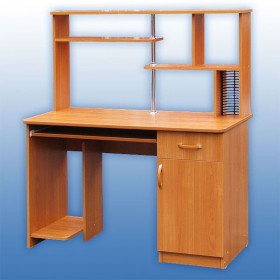 Компьютерный стол 1 с надстройкой (Венге/Дуб выбеленный) в Боготоле - bogotol.katalogmebeli.com | фото 3