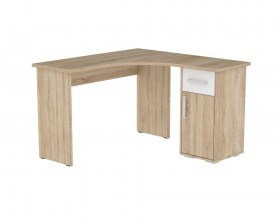 Угловой компьютерный стол Лайт-1 (1200/дуб сонома/белый) в Боготоле - bogotol.katalogmebeli.com | фото 1