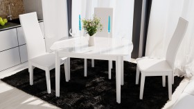 Стол обеденный «Портофино» (Белый глянец/Стекло белое) в Боготоле - bogotol.katalogmebeli.com | фото 2