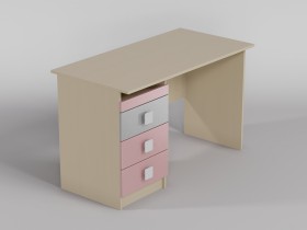 Стол (прямая столешница) Грэйси (Розовый/Серый/корпус Клен) в Боготоле - bogotol.katalogmebeli.com | фото