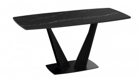Стол раздвижной «Фабио» Тип 1 (Черный муар/Стекло черное) в Боготоле - bogotol.katalogmebeli.com | фото 4
