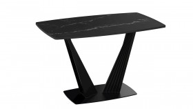 Стол раздвижной «Фабио» Тип 1 (Черный муар/Стекло черное) в Боготоле - bogotol.katalogmebeli.com | фото 5