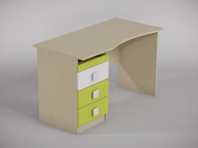 Стол (столешница с выемкой) Эппл (Зеленый/Белый/корпус Клен) в Боготоле - bogotol.katalogmebeli.com | фото