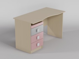 Стол (столешница с выемкой) Грэйси (Розовый/Серый/корпус Клен) в Боготоле - bogotol.katalogmebeli.com | фото