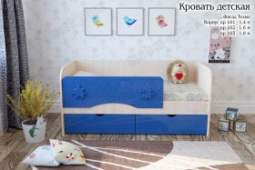 Техно Кровать детская 2 ящика 1.8 Синий глянец в Боготоле - bogotol.katalogmebeli.com | фото