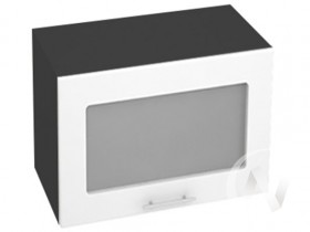 Шкаф со стеклом Валерия-М ШВГС-609 (Белый глянец/Венге/верхний/горизонтальный/высокий) в Боготоле - bogotol.katalogmebeli.com | фото