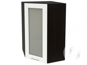 Угловой шкаф со стеклом Валерия-М ШВУС-599 (Белый глянец/Венге/верхний/высокий) в Боготоле - bogotol.katalogmebeli.com | фото