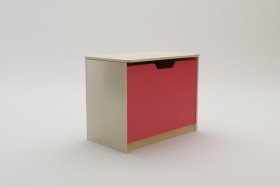Ящик для игрушек Бэрри (Бежевый/Красный/корпус Клен) в Боготоле - bogotol.katalogmebeli.com | фото